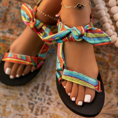 Sandales de plage d'été en plein air, chaussures plates décontractées pour femmes, offre spéciale